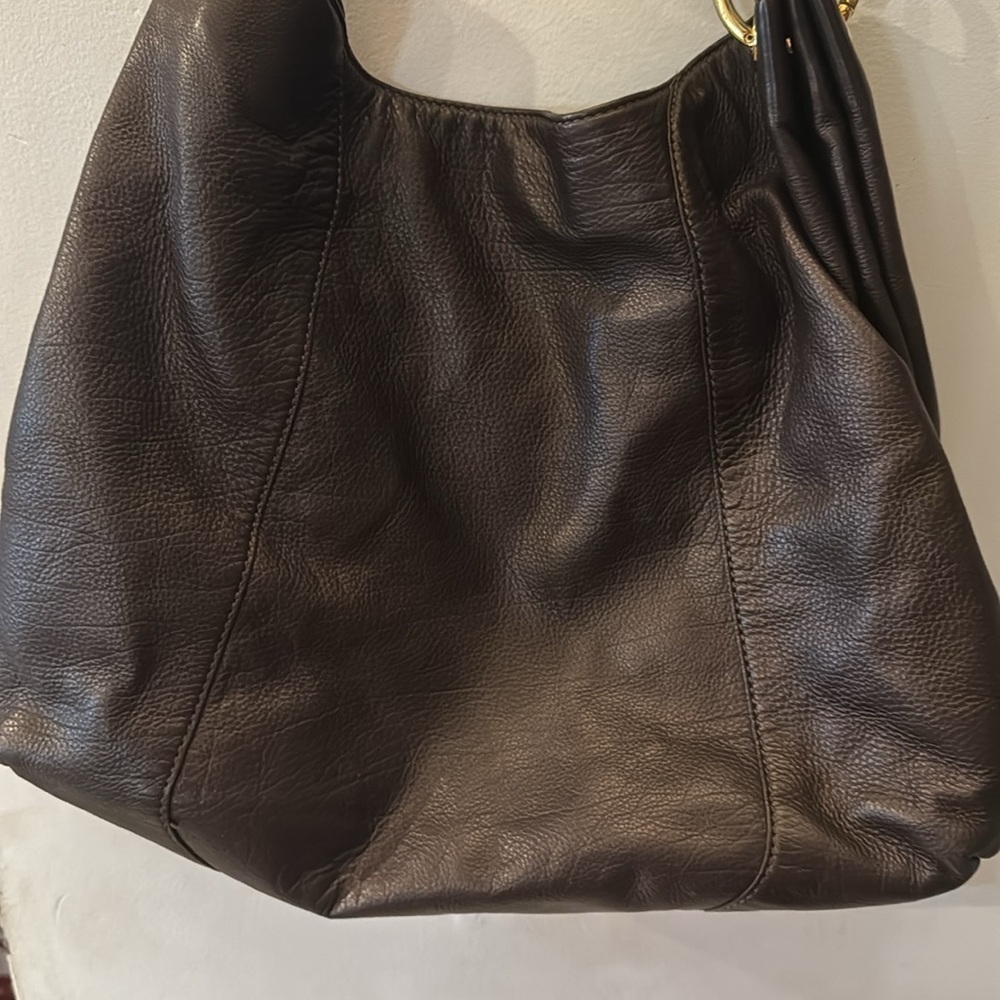 Michael Kors Tonne Brown and Gold Hobo Bag with Leather Handles - Picture 7 of 7